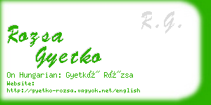 rozsa gyetko business card